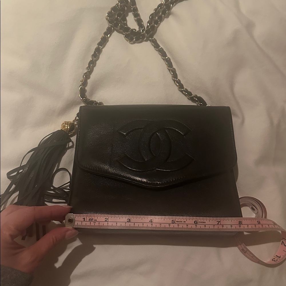 Chanel Black Crossbody Bag with Chain and Tassel - Picture 10 of 14
